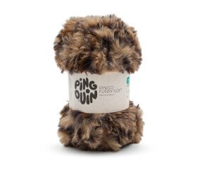 Pingo Furry Soft Pingouin - coloris Fauve - pelote sur fond blanc