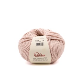 Phil Imaginaire 8 Phildar - coloris Poudre - pelote sur fond blanc