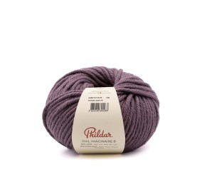 Phil Imaginaire 8 Phildar - coloris AMETHYSTE - pelote sur fond blanc