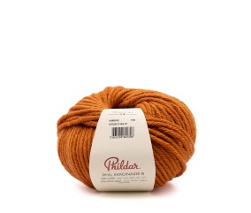 Phil Imaginaire 8 Phildar - coloris Ambre - pelote sur fond blanc