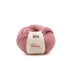 Phil Imaginaire 8 Phildar - coloris Rosewood - pelote sur fond blanc
