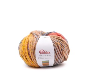 Phil Colorbig Phildar - coloris Colibri - pelote sur fond blanc
