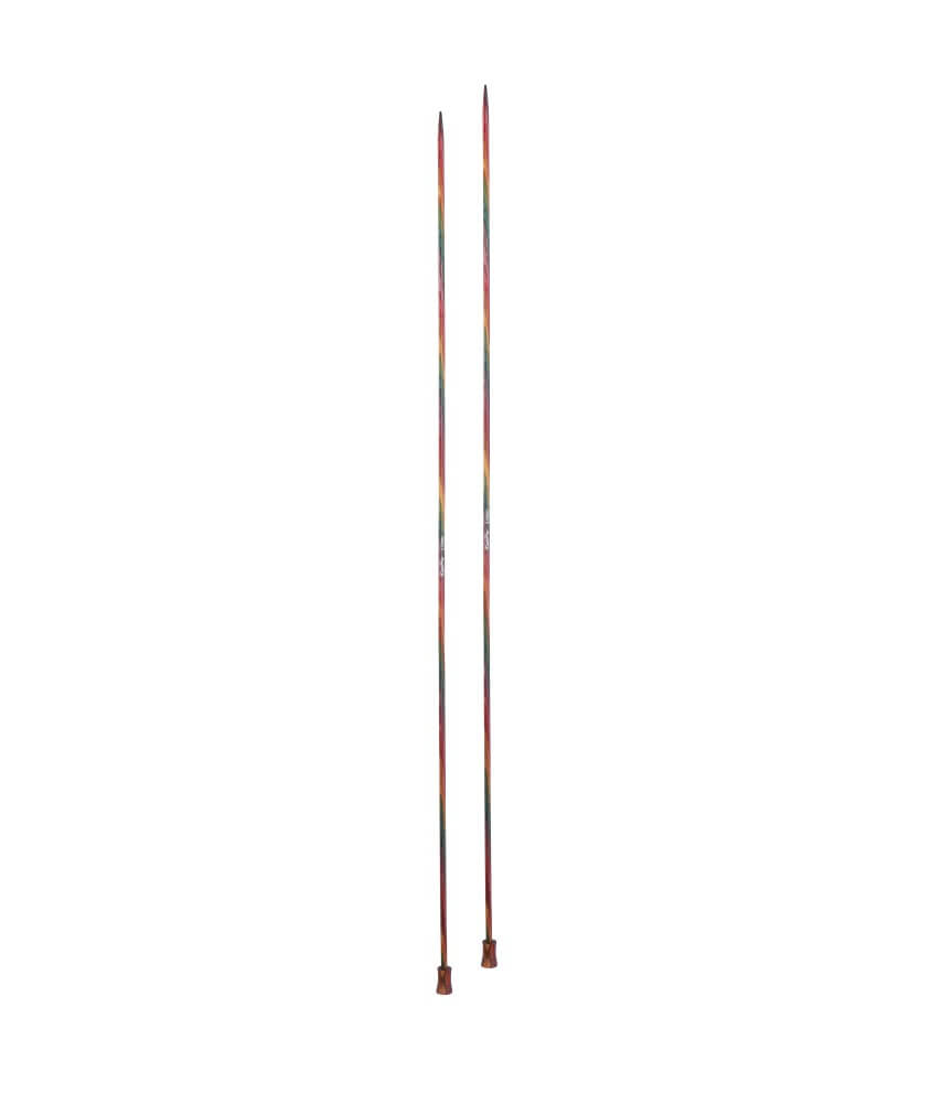 Aiguilles droites Symfonie 2 40 cm KnitPro - paire 3 mm en bois de bouleau