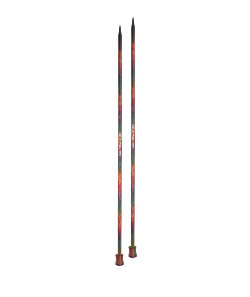 Aiguilles droites Symfonie 2 40 cm KnitPro - paire 7 mm en bois de bouleau