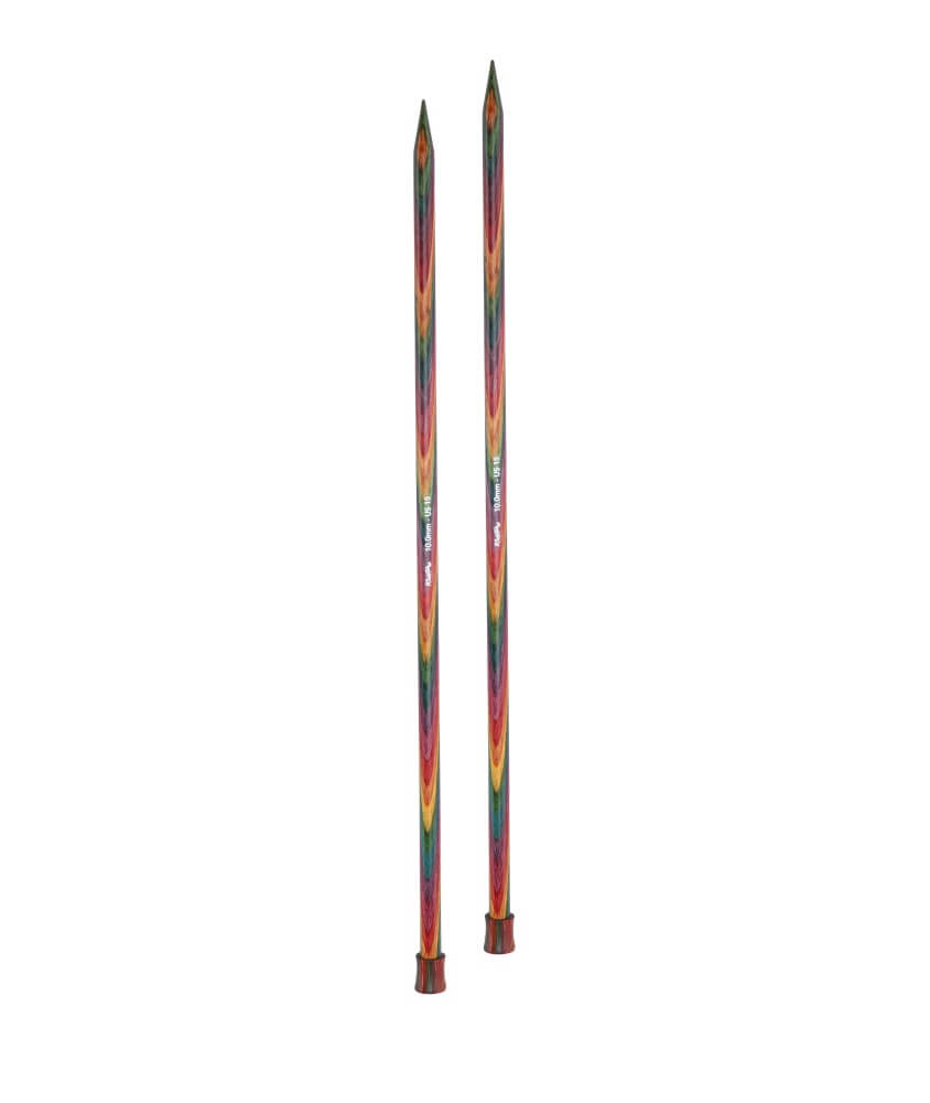 Aiguilles droites Symfonie 2 40 cm KnitPro - paire 10 mm en bois de bouleau
