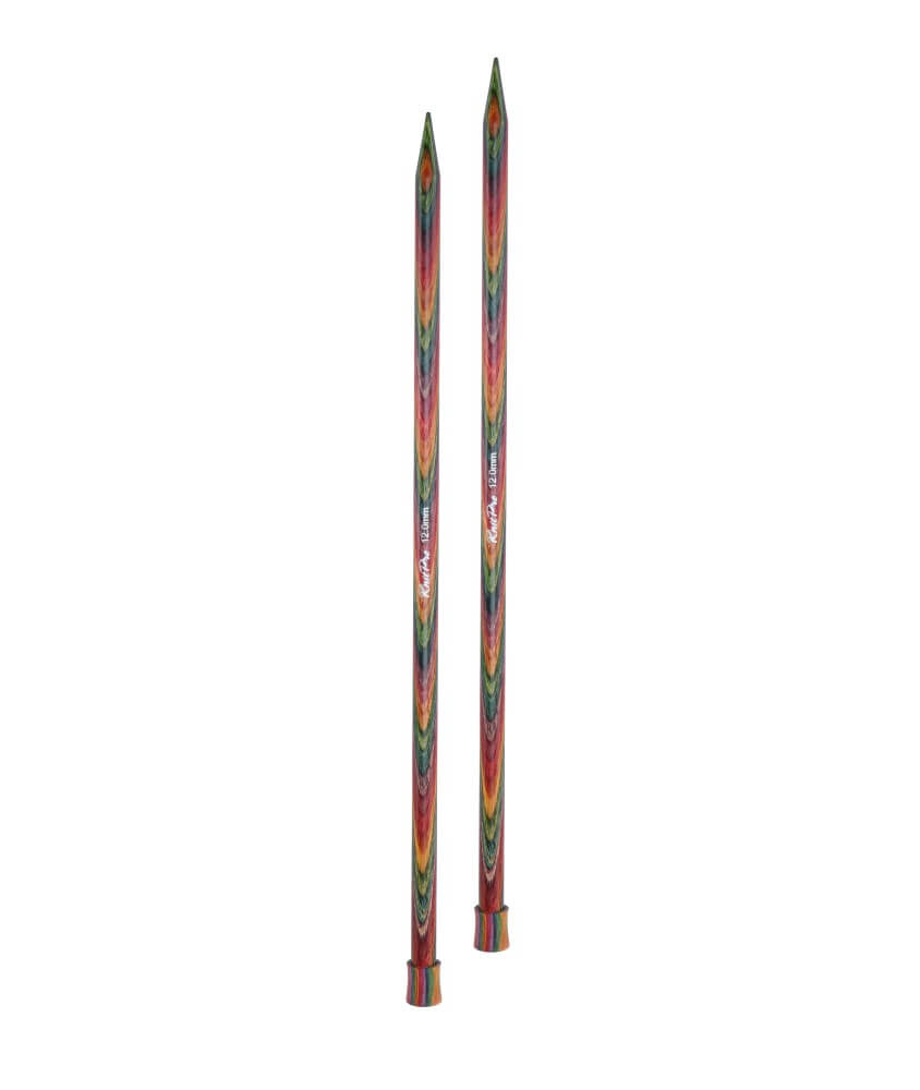 Aiguilles droites Symfonie 2 40 cm KnitPro - paire 12 mm en bois de bouleau