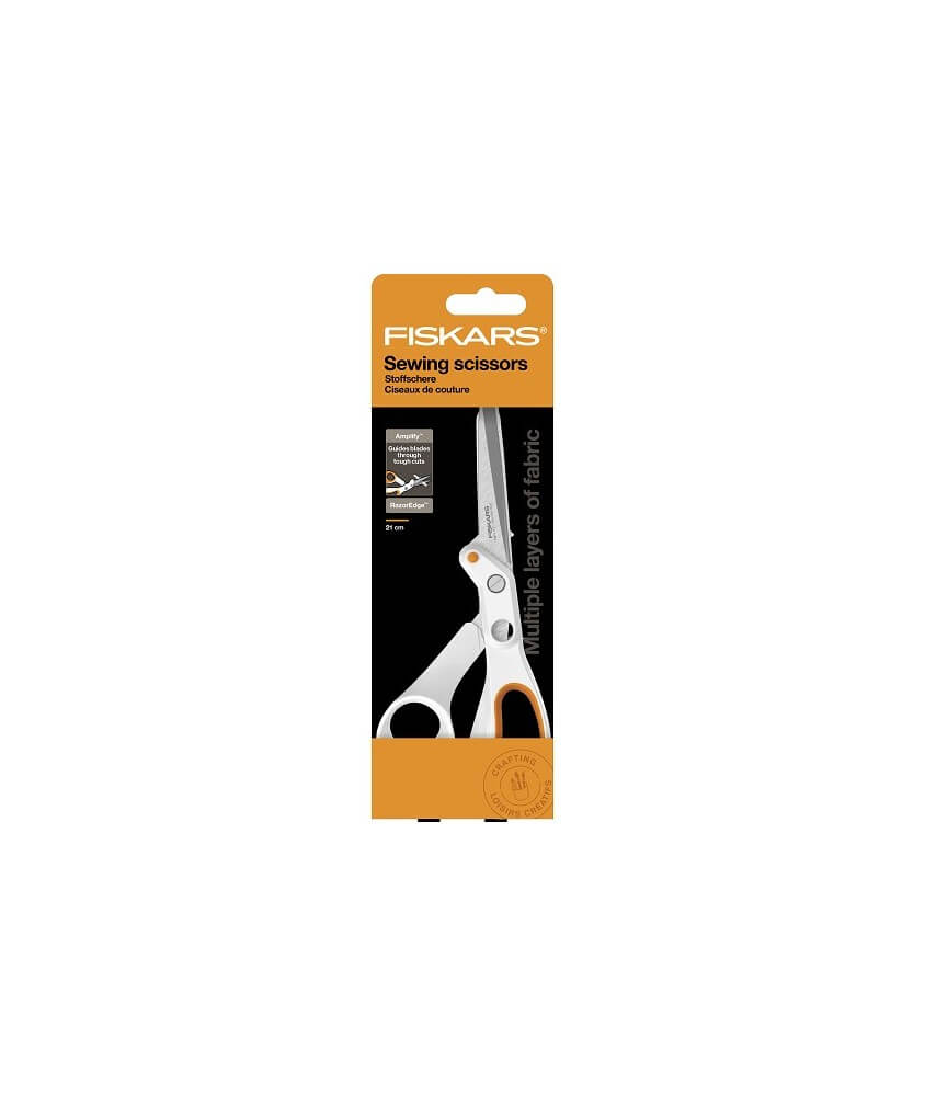Ciseaux de couture RazorEdge Amplify Softgrip 21 cm Fiskars - emballage