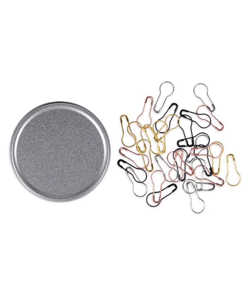 Anneaux marqueurs de mailles métal 4 couleurs avec boîte - 32 pièces Prym - vue produit sur fond blanc