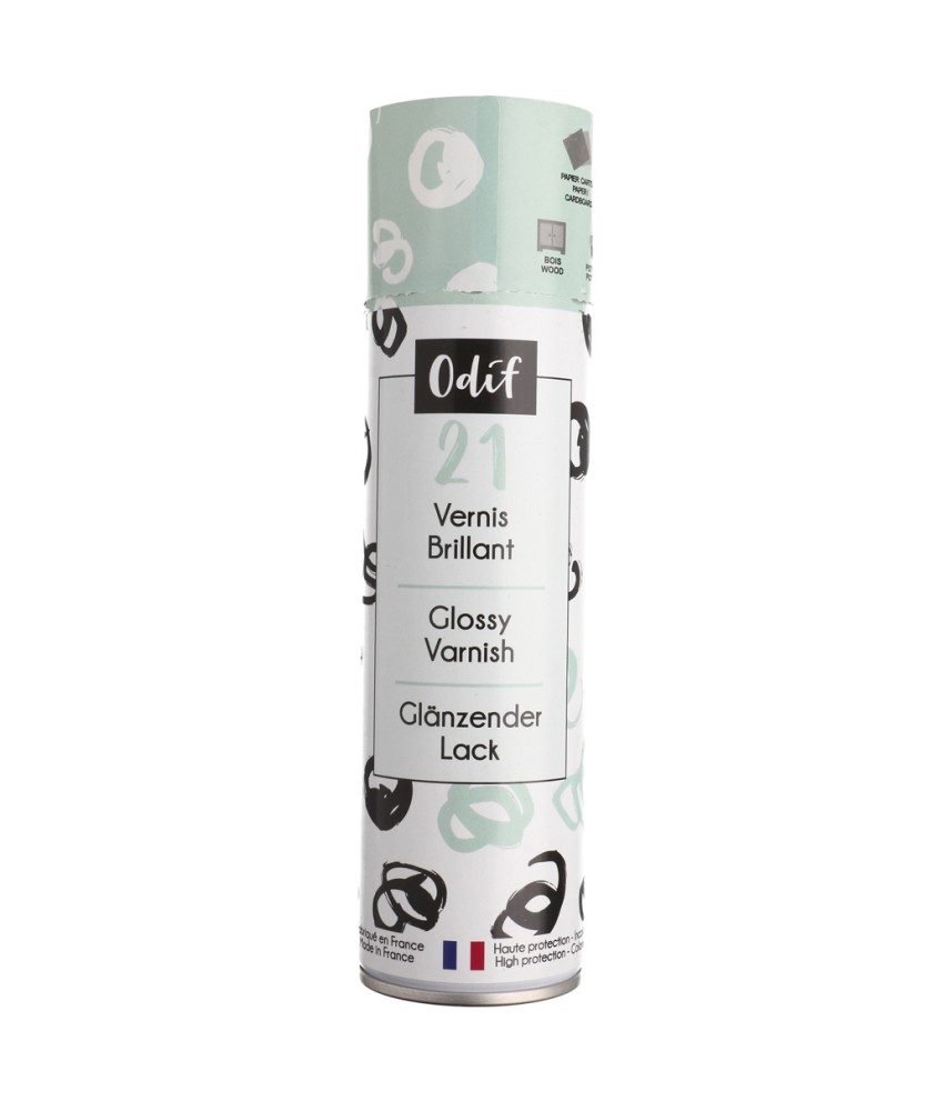 Vernis Brillant 21 en Spray 250 mL Odif - aérosol de vernis transparent brillant