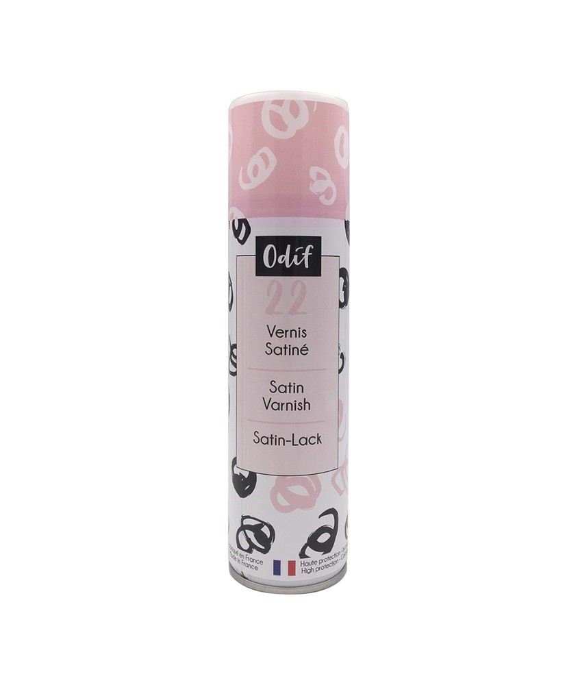 Vernis Satiné 22 en Spray 250 mL Odif - aérosol de vernis transparent satiné