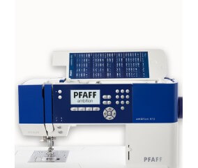 PFAFF Ambition 610 - tableau des points sous le capot et écran LCD