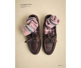 Catalogue Phildar n°284 Chaussettes à tricoter - modèle Emilien jacquard rose