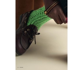 Catalogue Phildar n°284 Chaussettes à tricoter - modèle Emma vert fluo