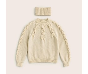 Pull Dune - Patron tricot Phildar - modèle fini à plat