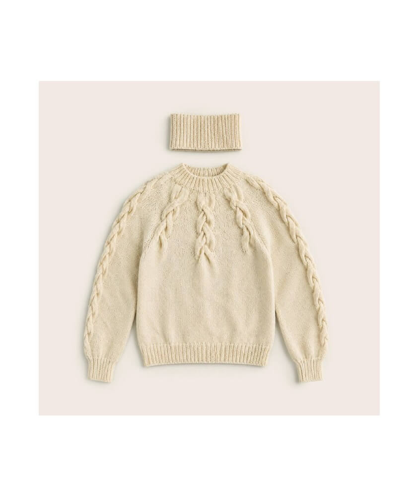 Pull Dune - Patron tricot Phildar - modèle fini à plat
