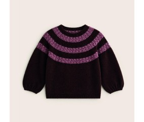 Pull Renata chocolat - Patron tricot Phildar - modèle fini à plat