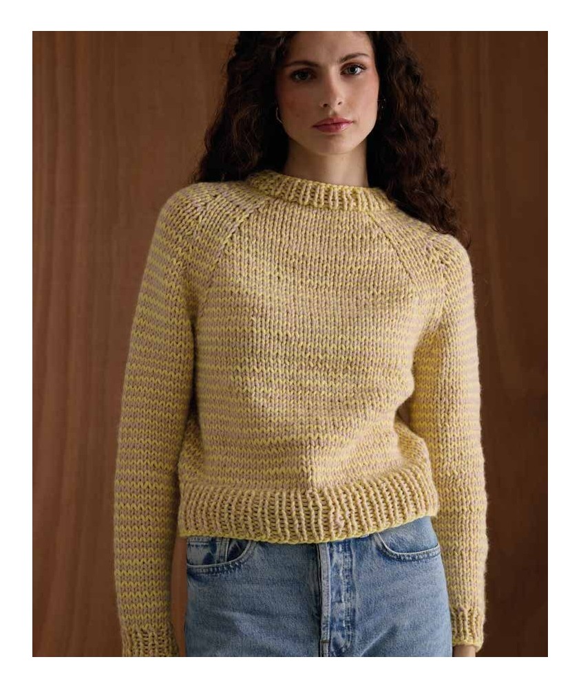Pull Dixie A rayé - Patron tricot Phildar - modèle porté