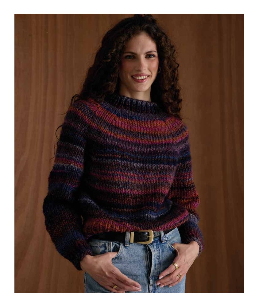 Pull Dixie B dégradé - Patron tricot Phildar - modèle porté