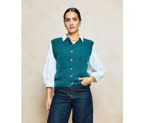 Gilet sans manches Pierrot - Patron tricot Phildar - modèle porté