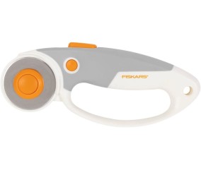 Cutter rotatif Softgrip titane 45 mm Fiskars - vue sur fond blanc