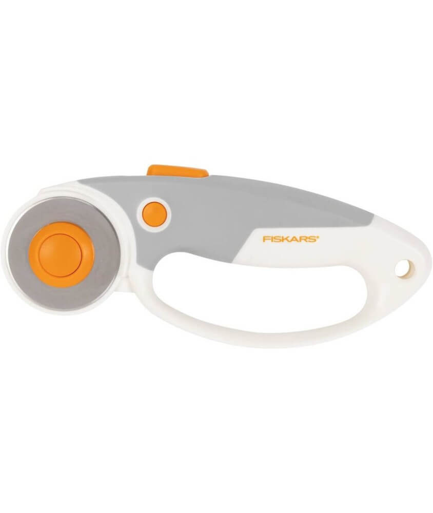 Cutter rotatif Softgrip titane 45 mm Fiskars - vue sur fond blanc