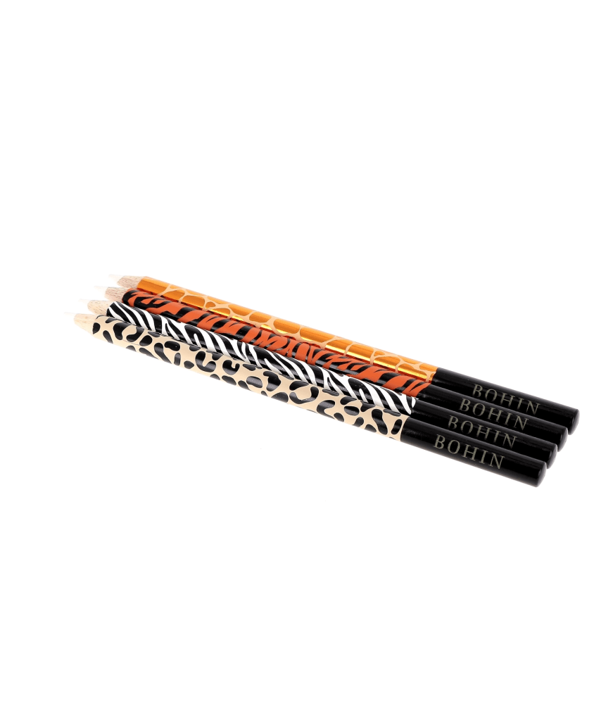 Crayon craie Bohin collection Sauvage - Mine blanche, décor animal assorti