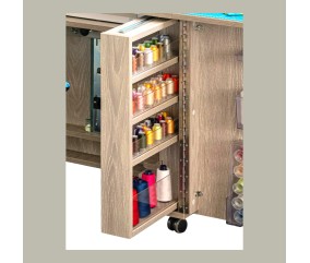 Meuble de couture Tailormade Duo Chêne gris - rack à fils coulissant