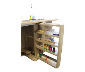 Meuble de couture Tailormade Duo Chêne - rack à fils coulissant