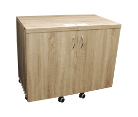 Meuble de couture Tailormade Duo Chêne - fermé, porte verrouillable