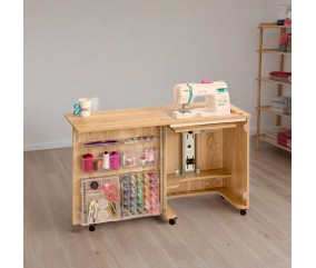 Meuble de couture Tailormade Compact Hêtre - mise en situation dans un atelier de couture