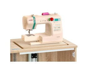 Meuble de couture Tailormade Compact Hêtre - plateau machine et ascenseur