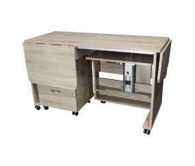 Meuble de couture Tailormade Quilter's Dream Chêne gris - fermé, porte verrouillable