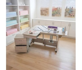 Meuble de couture Tailormade Quilter's Dream Chêne gris - ambiance atelier de couture