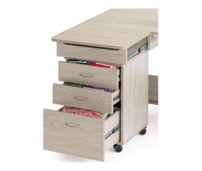 Meuble de couture Tailormade Quilter's Dream Chêne gris - caisson mobile à 3 tiroirs