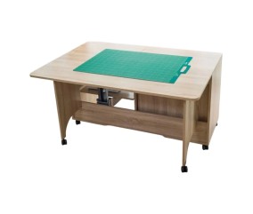 Meuble de couture Tailormade Quilter's Dream Chêne - plateau avec tapis de coupe