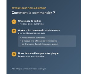 Meuble de couture Tailormade Quilter's Dream - comment commander la plaque plexi sur mesure