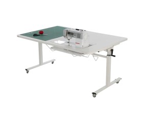 Table de couture réglable Tailormade MK2 blanche - avec machine à coudre et tapis de coupe