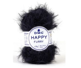 Fil Happy Furry DMC - pelote coloris 900 Noir