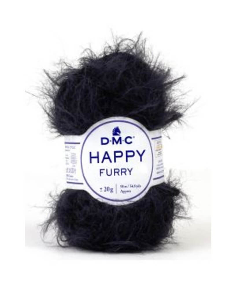 Fil Happy Furry DMC - pelote coloris 900 Noir