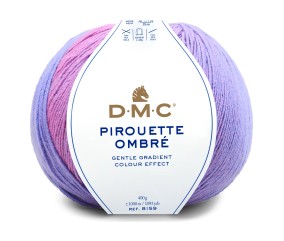 Fil Pirouette Ombré DMC - coloris 104 parme, lilas, rose - pelote