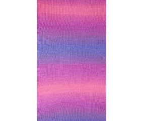 Fil Pirouette Ombré DMC - coloris 104 parme, lilas, rose - échantillon tricoté