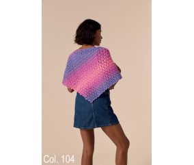Fil Pirouette Ombré DMC - coloris 104 parme, lilas, rose - modèle tricoté