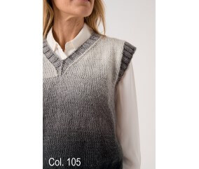 Fil Pirouette Ombré DMC - coloris 105 gris, gris argent - modèle tricoté