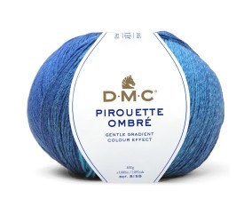 Fil Pirouette Ombré DMC - coloris 106 marine, bleu, turquoise - pelote