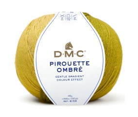 Fil Pirouette Ombré DMC - coloris 107 vert, olive, beige - pelote