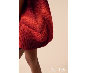 Fil Pirouette Ombré DMC - coloris 108 rouge foncé, rouge, orange - modèle tricoté