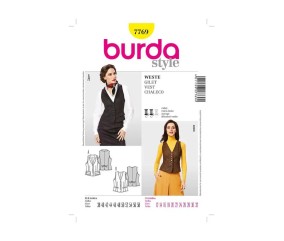 Patron Burda 7769 - Gilet Femme du 40 au 60