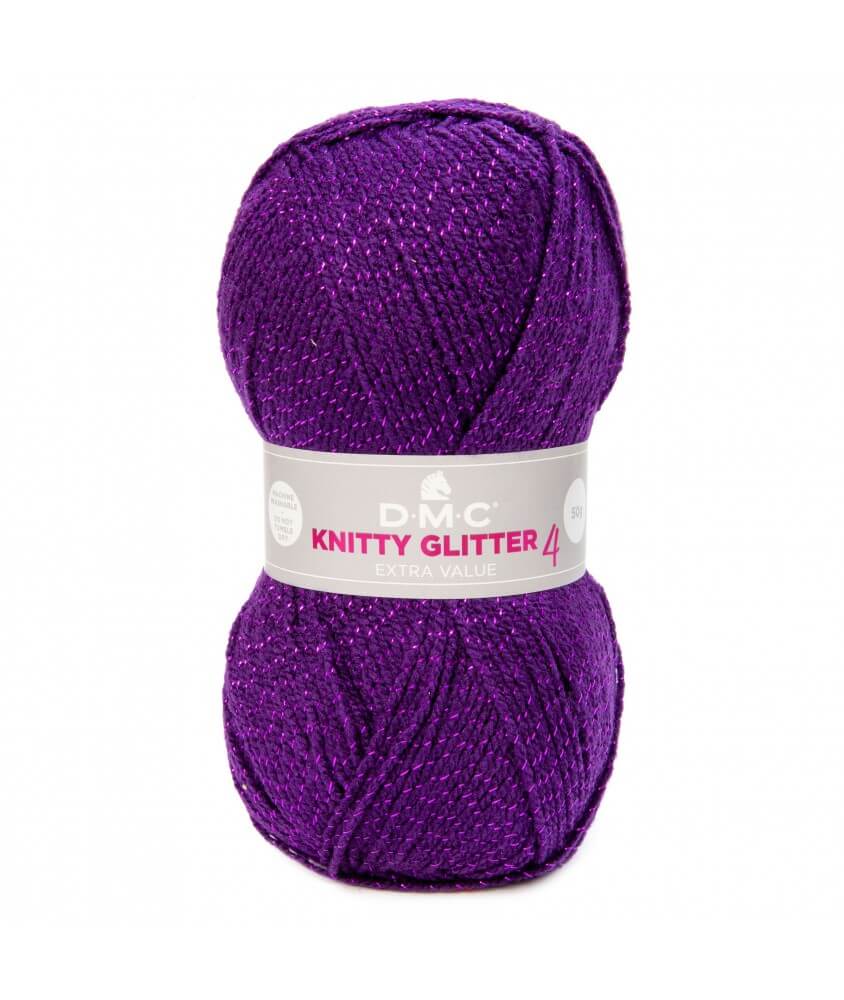 Pelote de laine brillante KNITTY 4 GLITTER - DMC 225 VIOLET Pelote de laine brillante KNITTY 4 GLITTER - DMC 225 VIOLET