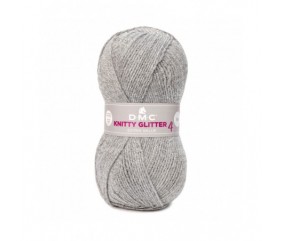 Pelote de laine brillante KNITTY 4 GLITTER     - DMC 226 GRIS