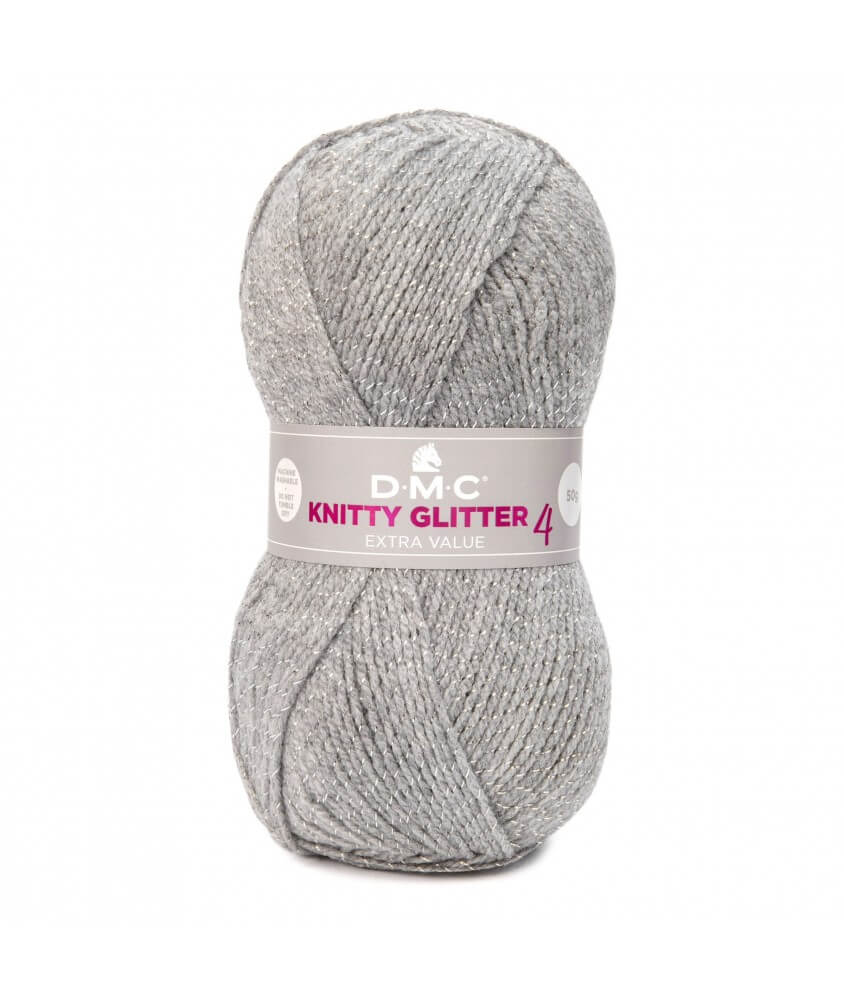 Pelote de laine brillante KNITTY 4 GLITTER     - DMC 226 GRIS